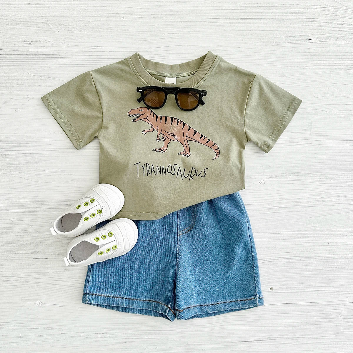 Dinosaur Print Denim Set