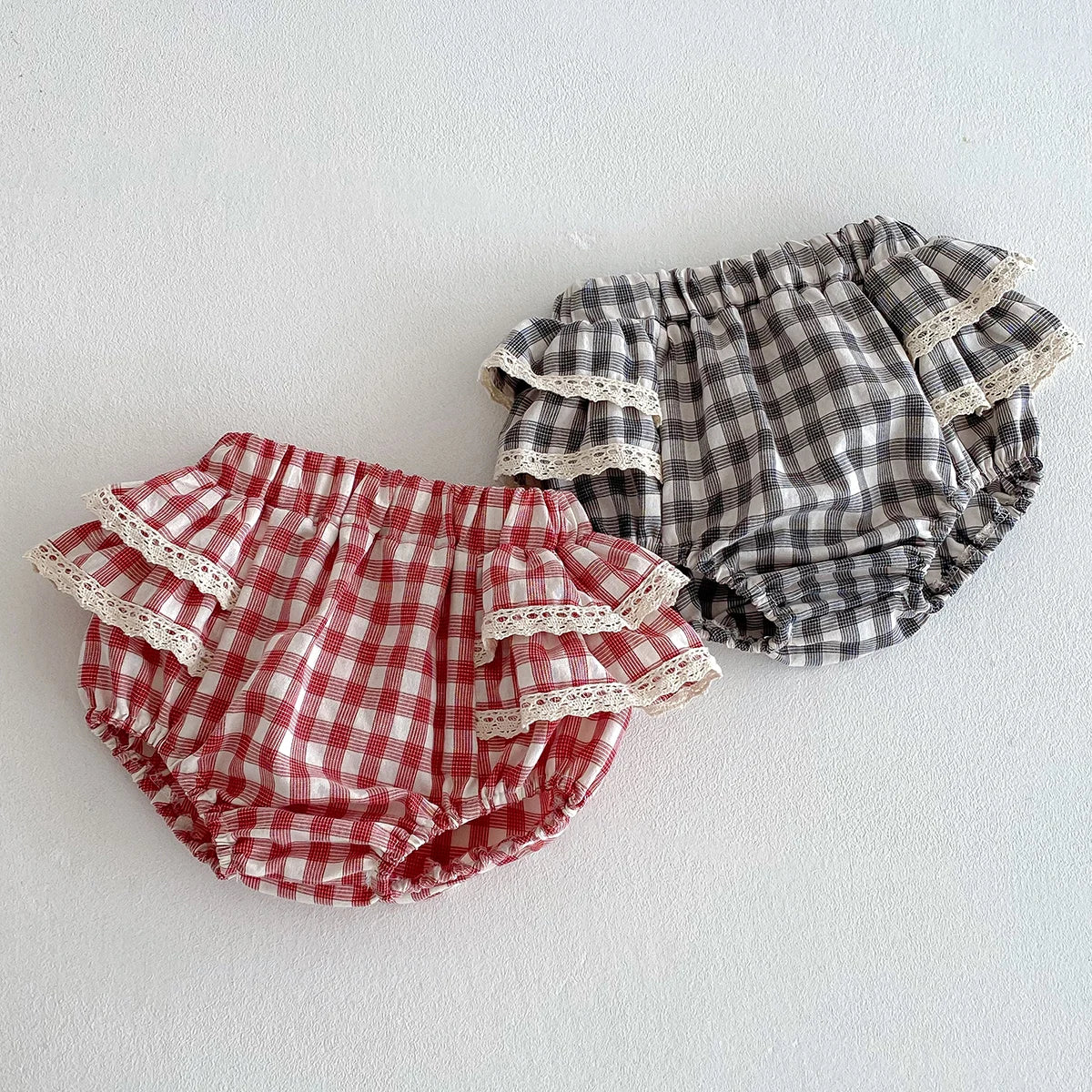 Plaid Ruffled Lace Bloomer