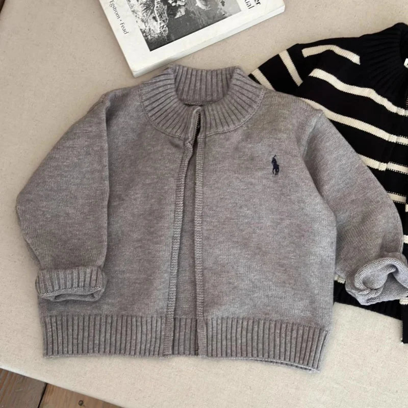 Woolen Knit Cotton Zipper Cardigan