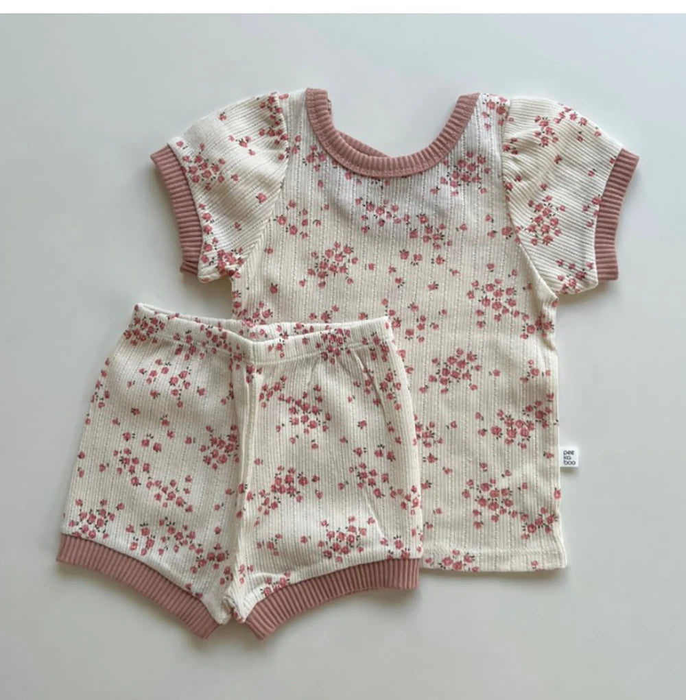 Floral Cross Knit Set