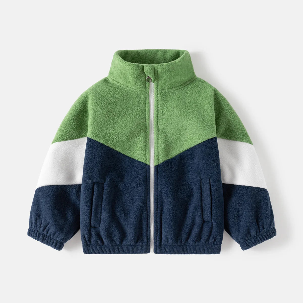 Patched Colour Polar Fleece Jacket