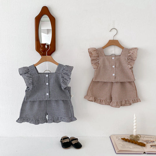 Checkered Blouse Set