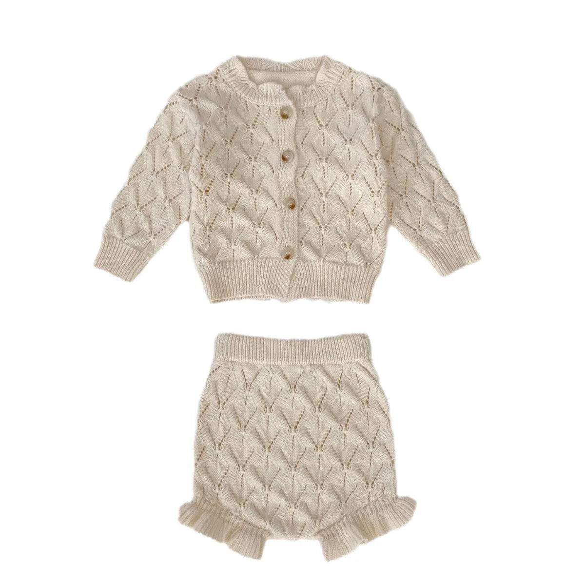 Girls Cream Knit Set