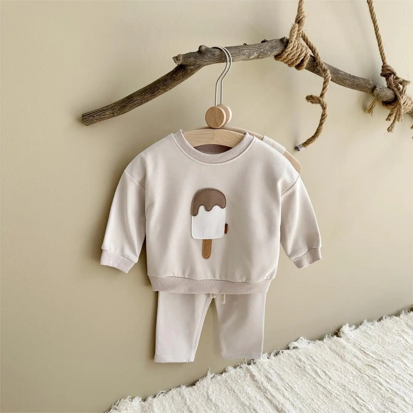 Ice-Cream Patch Sweatsuit Set