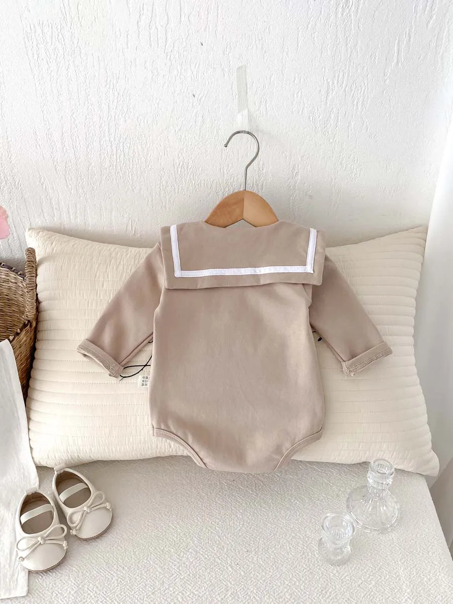 Cute Collar Contrast Bodysuit