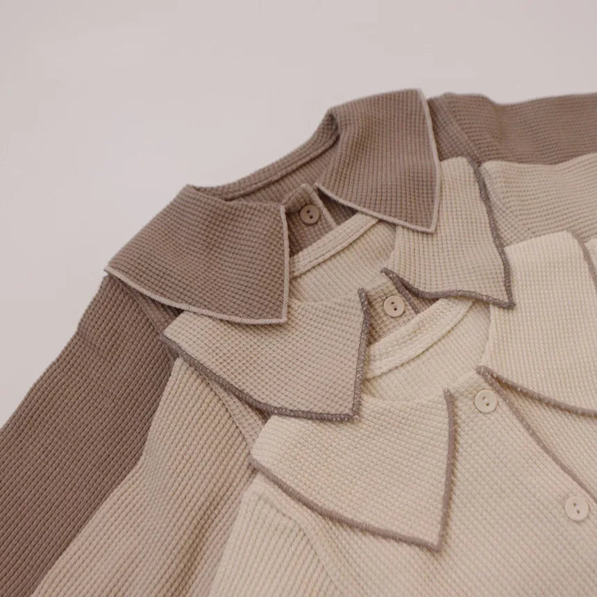 Unisex Waffle Collared Set