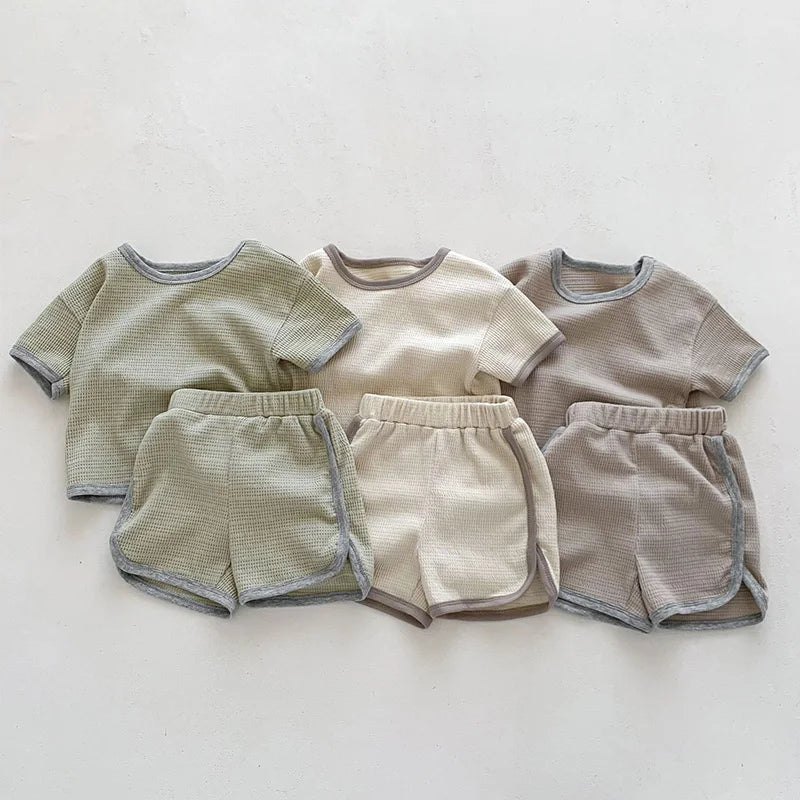 Boys Waffle Two Colour Set
