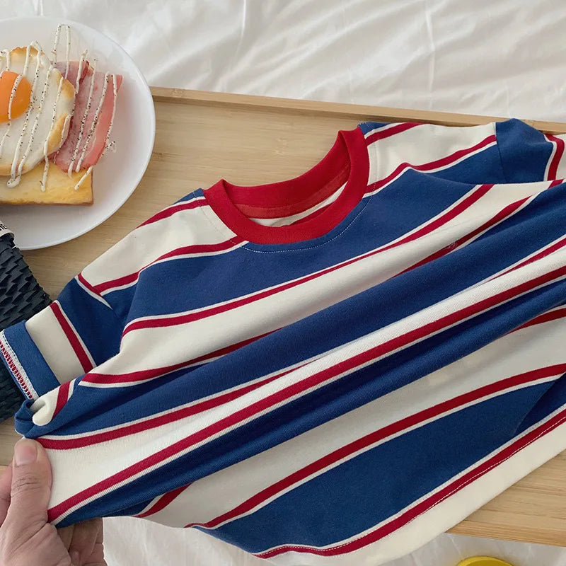 Boys Red and Blue Stripped Shirt
