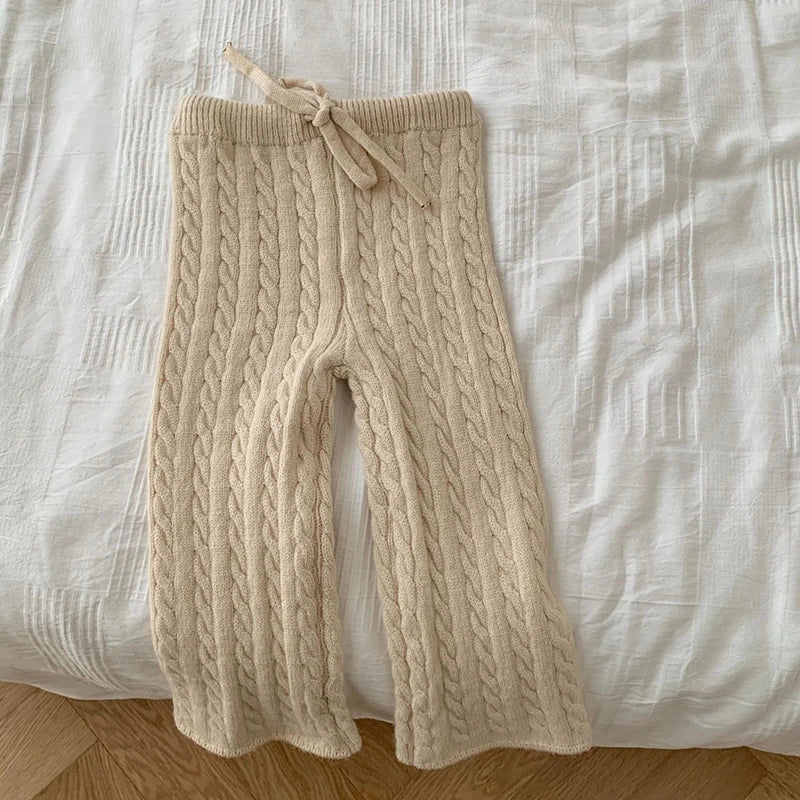 Unisex Solid Color Knit Set