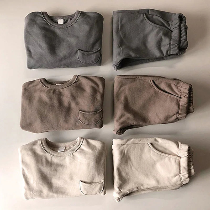 Unisex Solid Colour Cotton Set
