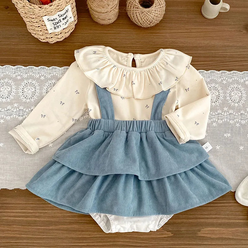 Blue Butterfly Shirt and Strap Bloomer