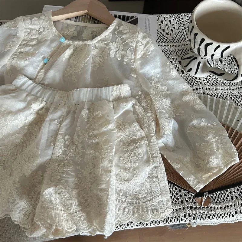 Girls Embroidery Lace Set