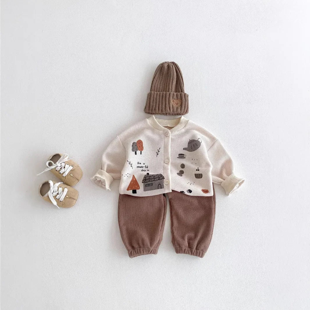 Brown Waffle Knit House Tree Set