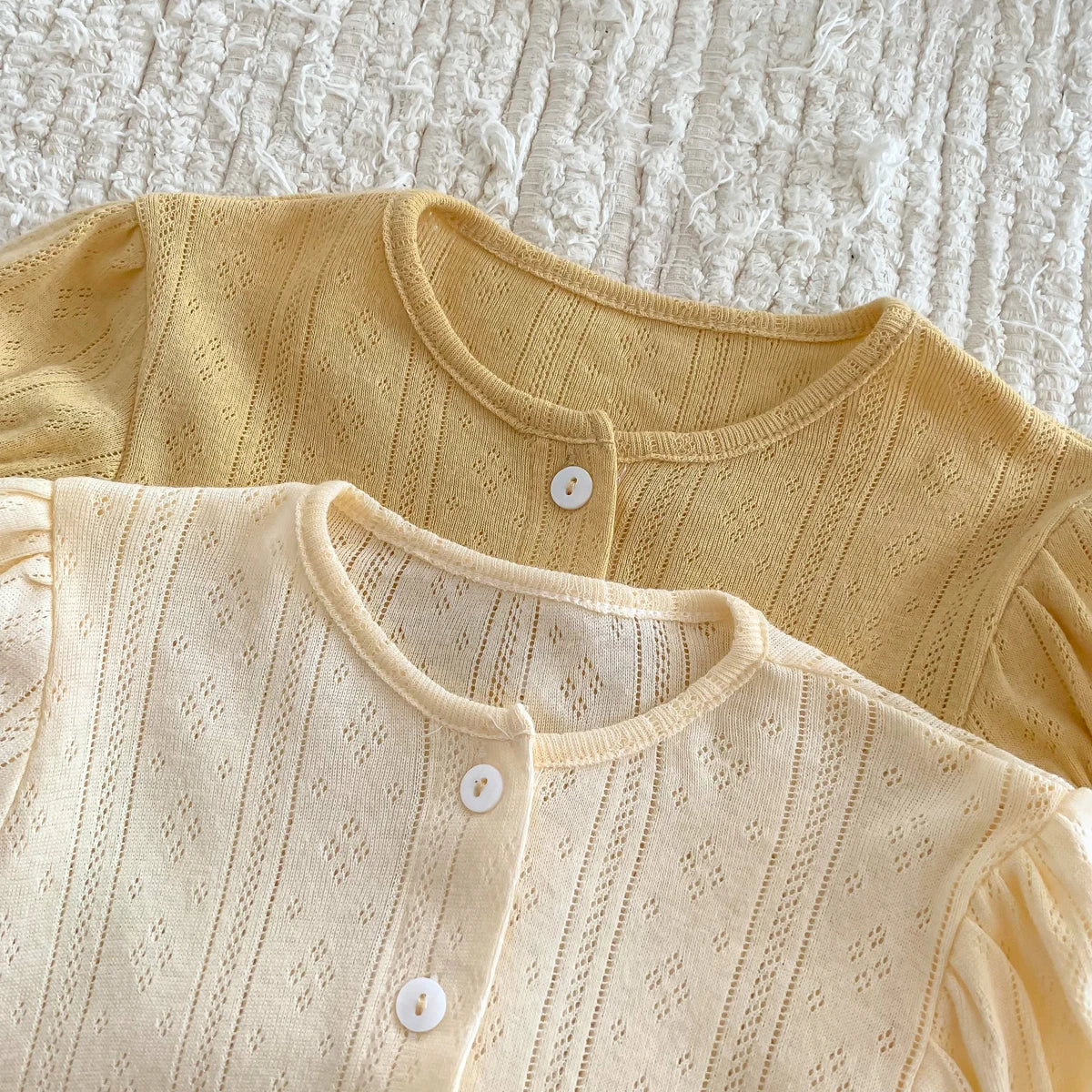Knit Embroidery Button Down Set