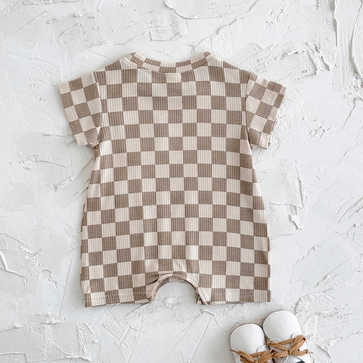 Ribbed Checkered Romper