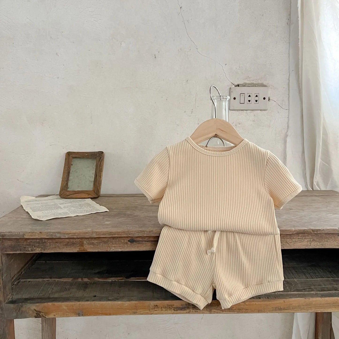Boys Ribbed Short Sleeve Set