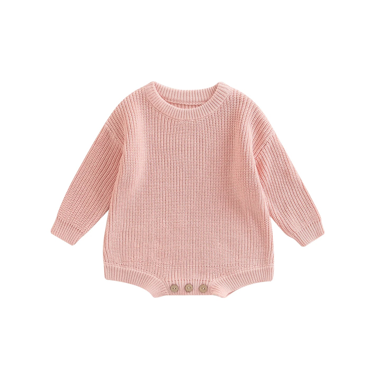 Solid Colour Warm Knit Romper