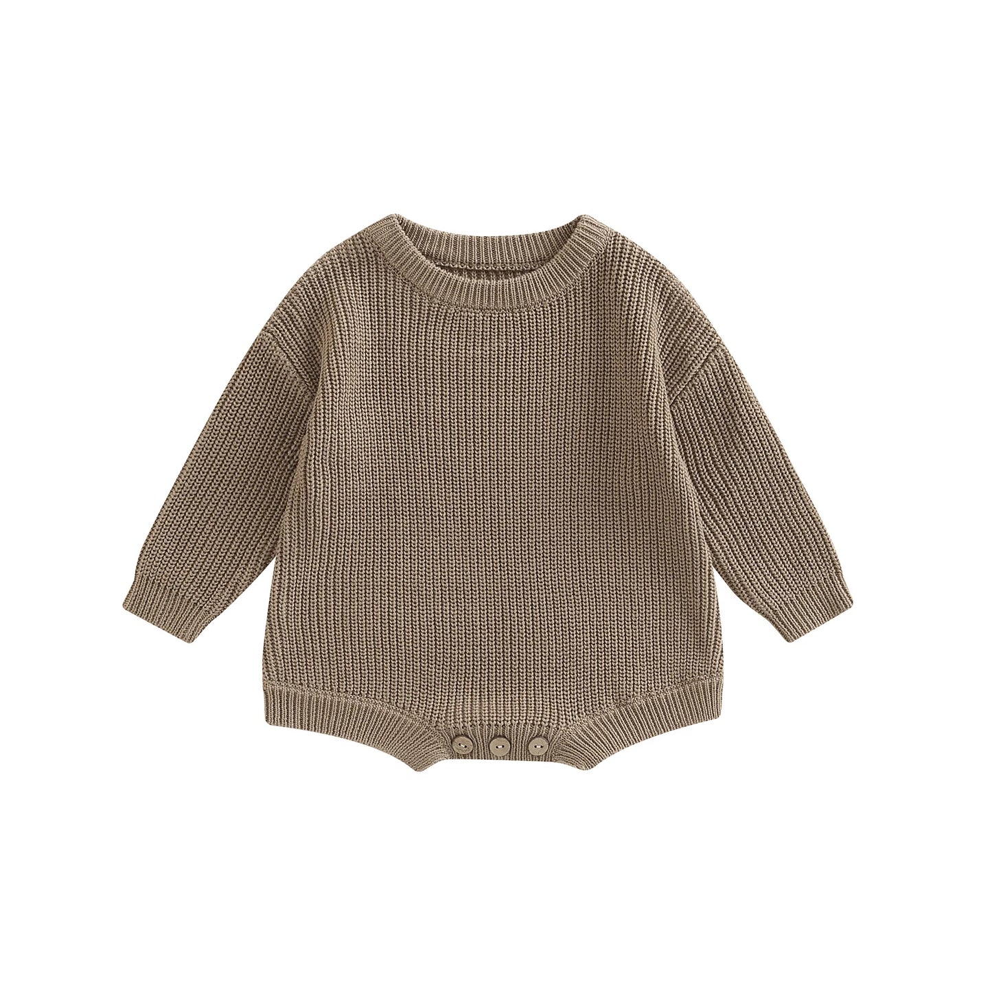 Solid Colour Warm Knit Romper