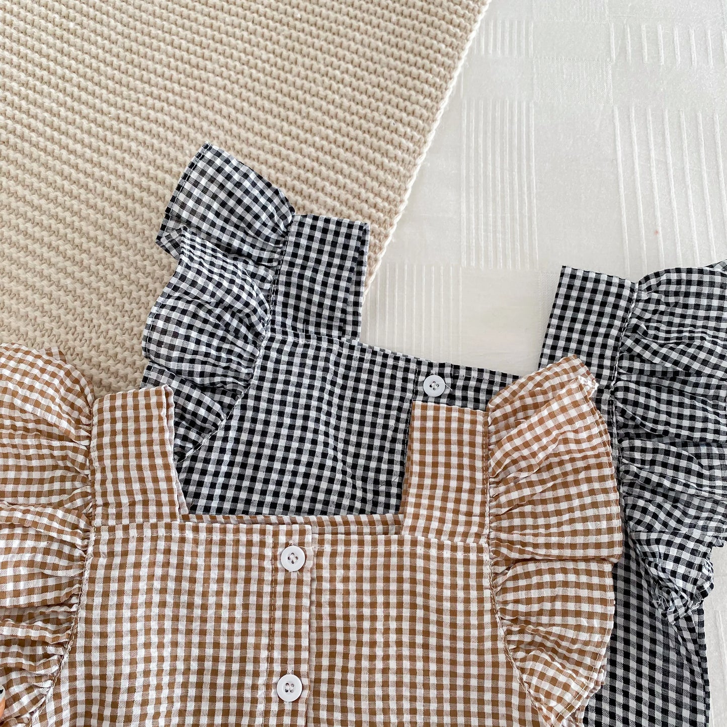 Checkered Blouse Set