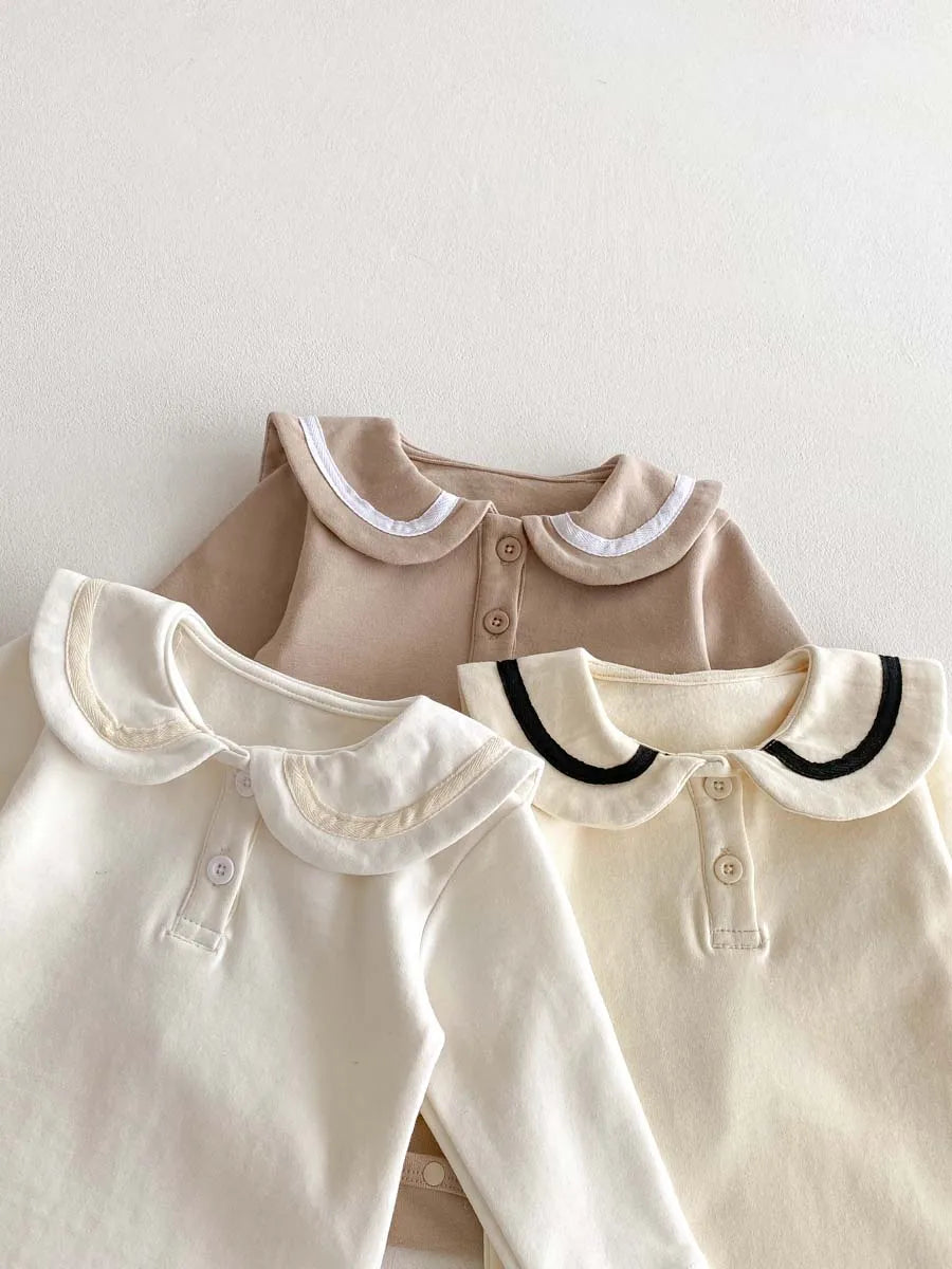 Cute Collar Contrast Bodysuit