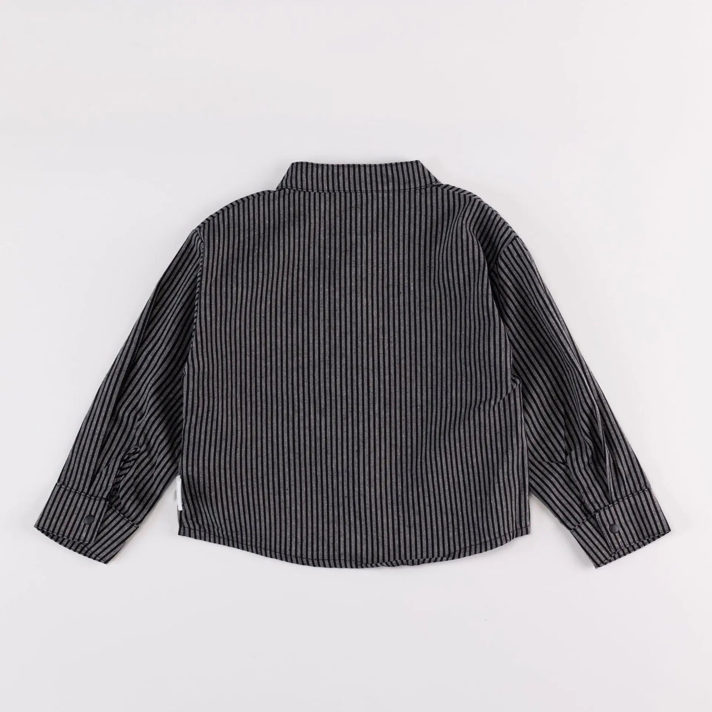 Pocket Striped Stand Up Collar Shirt