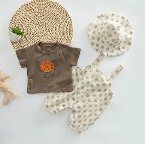 Unisex Plaid Jumpsuit and Hat Set