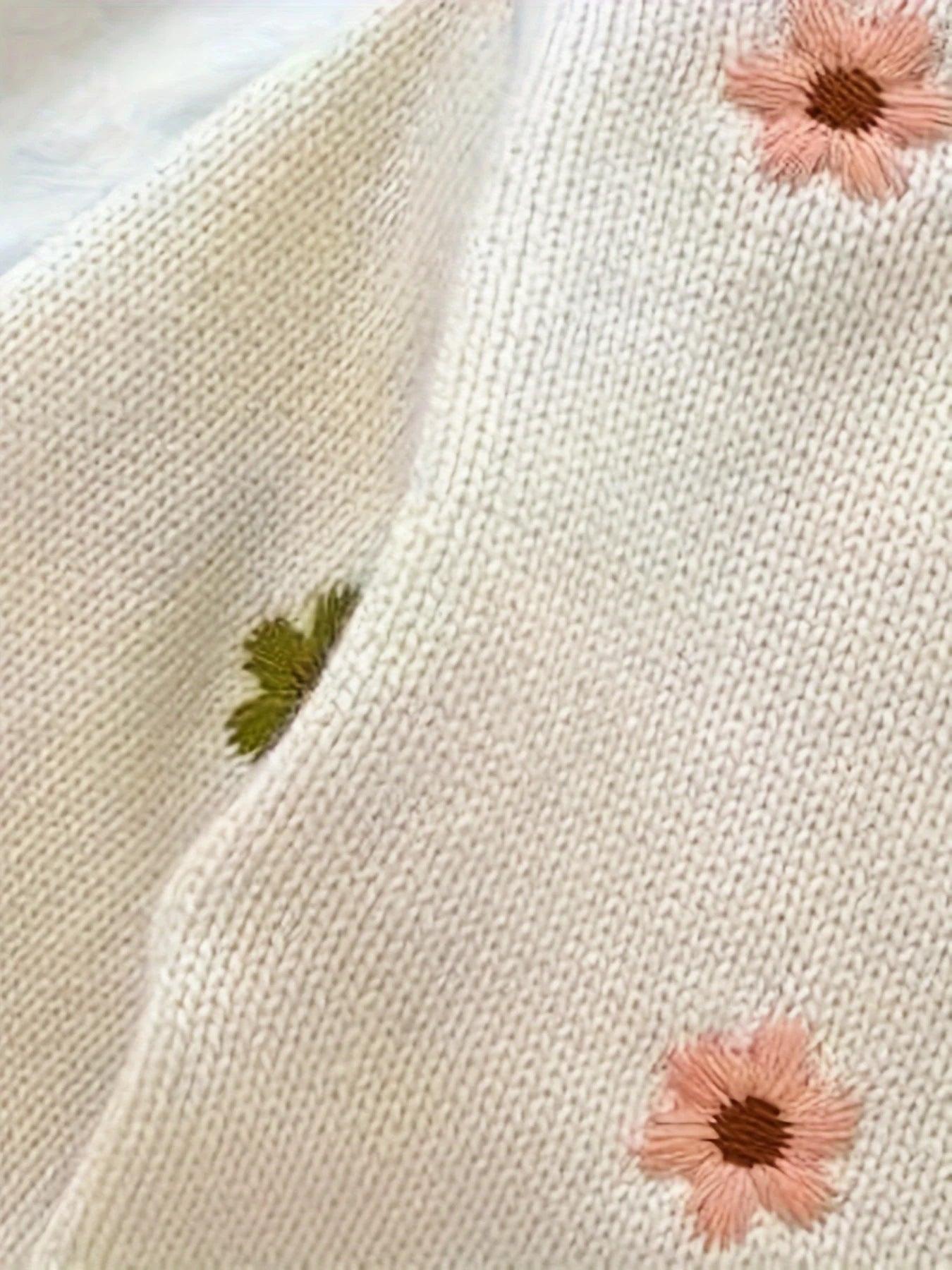 Fall Floral Embroidery Knit Cardigan