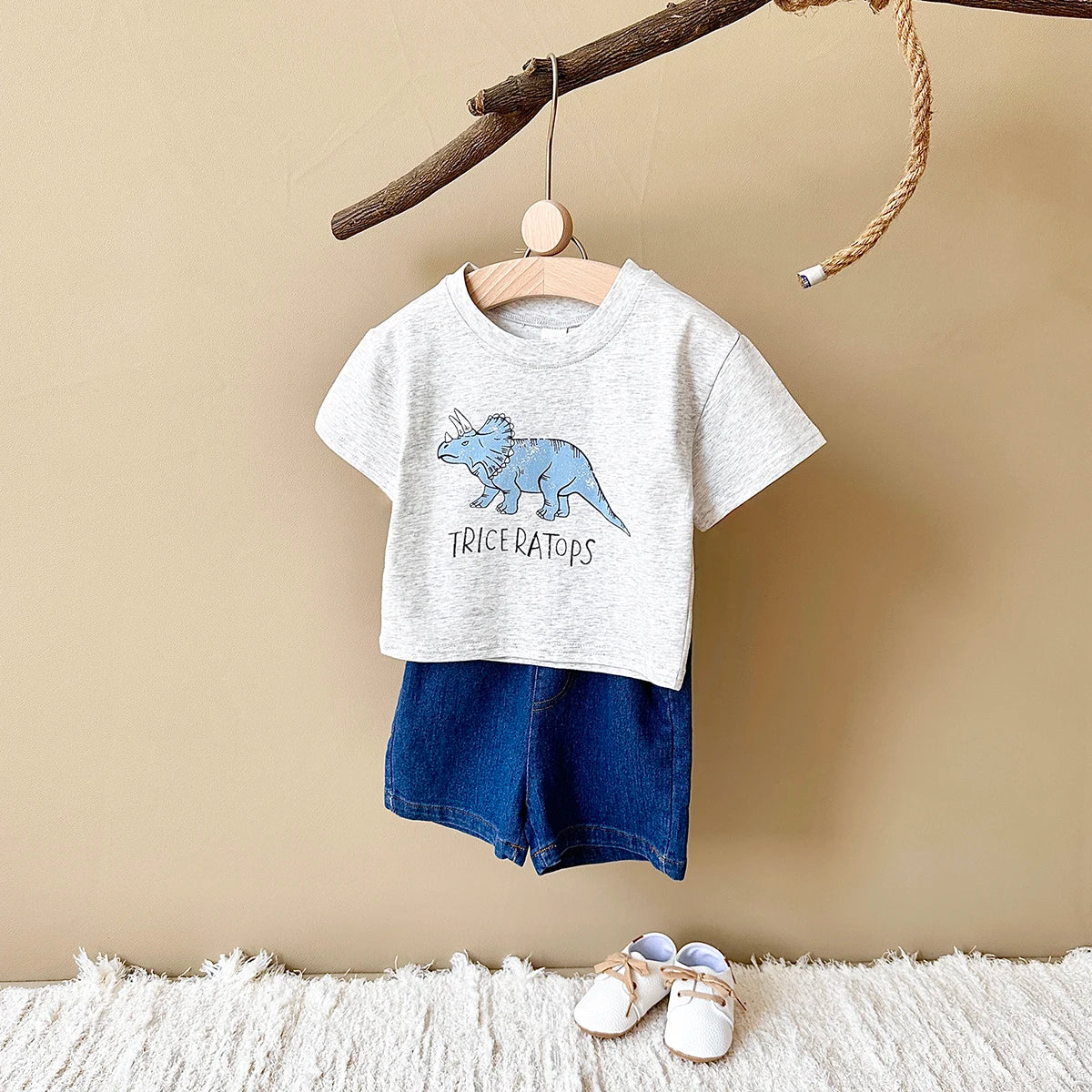 Dinosaur Print Denim Set