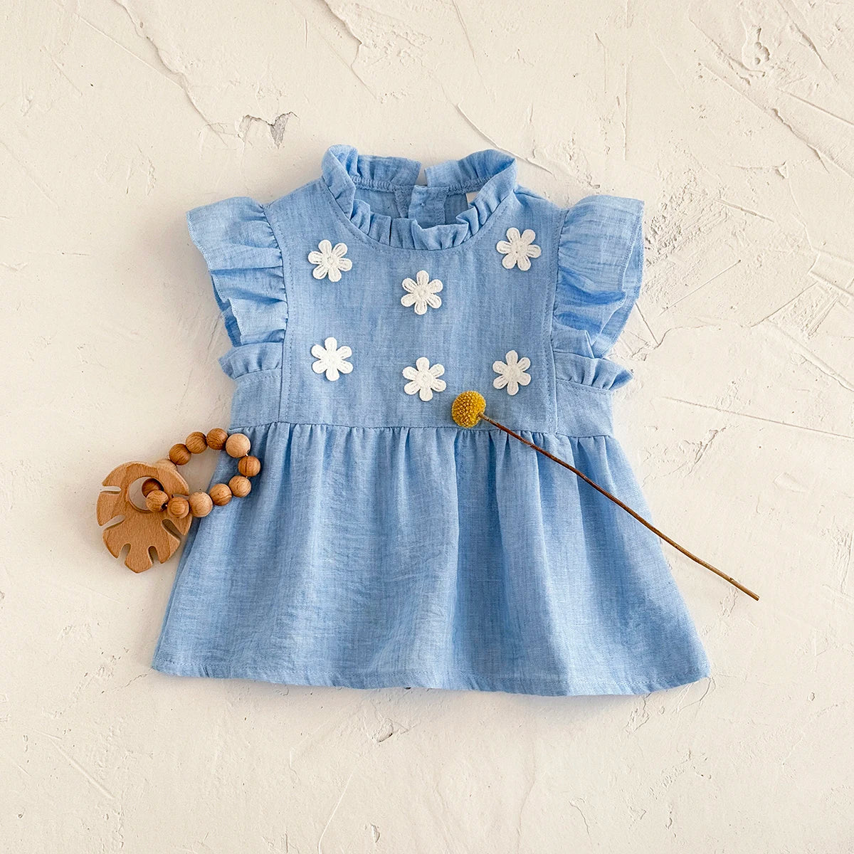 White Floral Sticker Dress