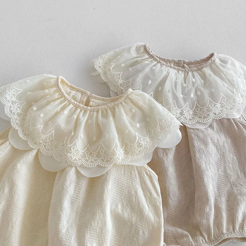 Sleeveless Lace Splicing Romper