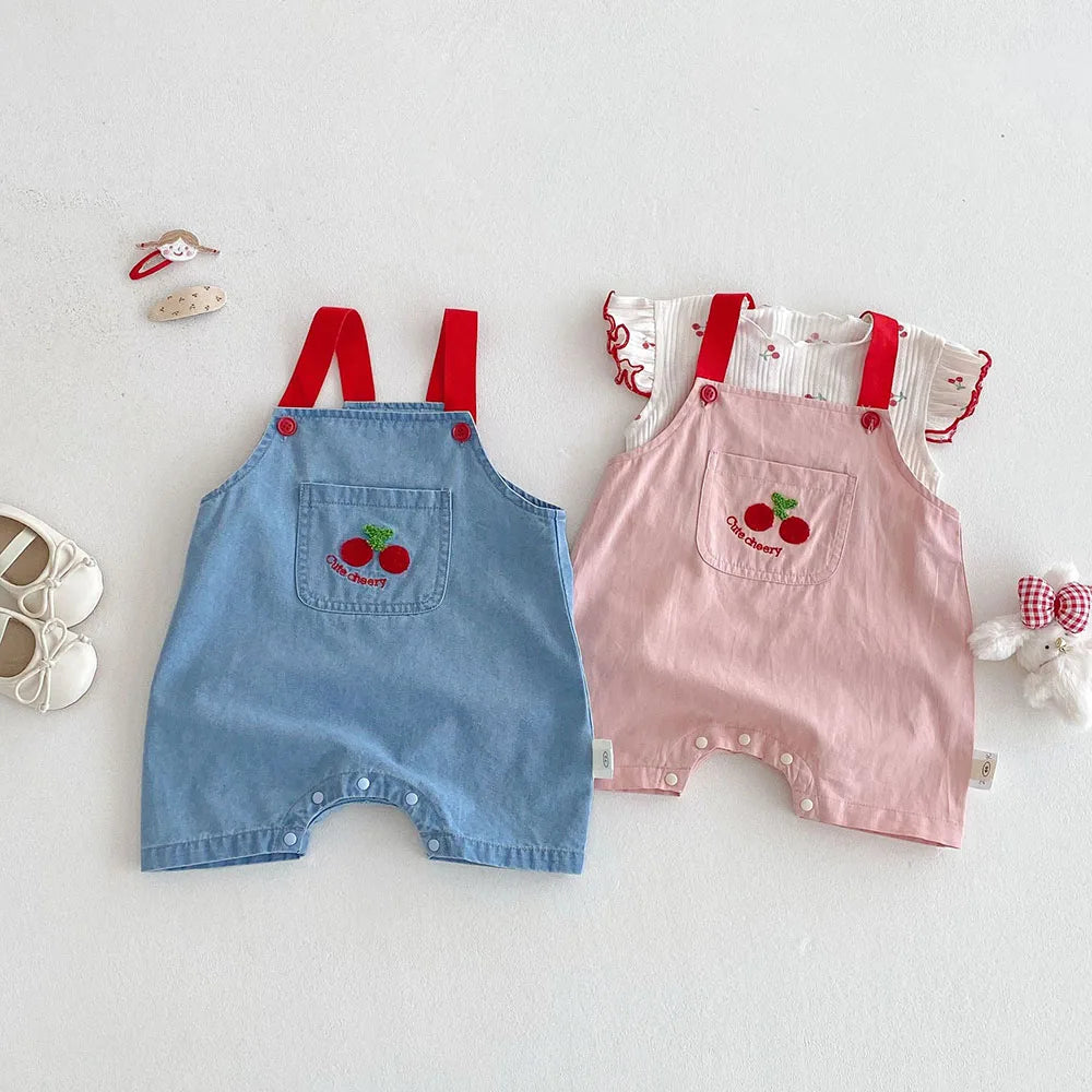 Red Cherry Overalls and T-shirt