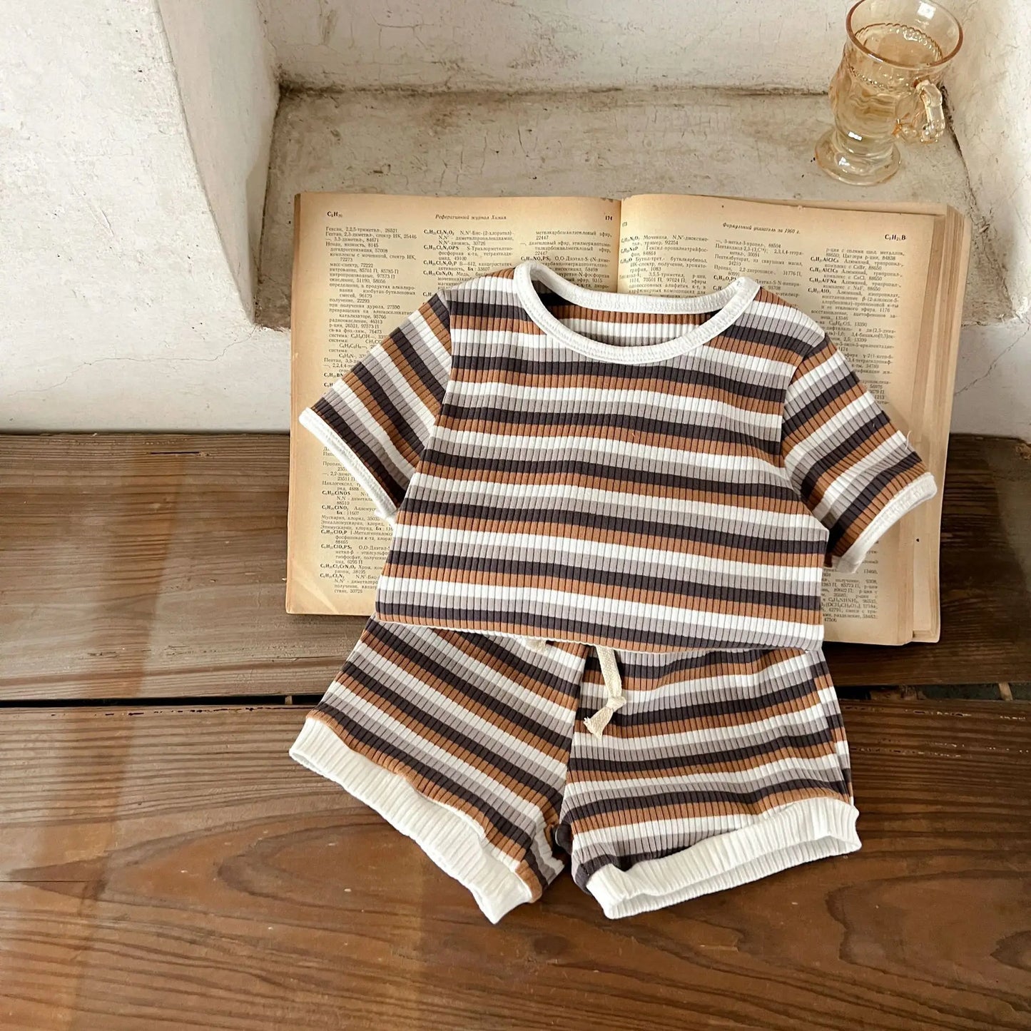 Boys Ribbed Short Sleeve Set