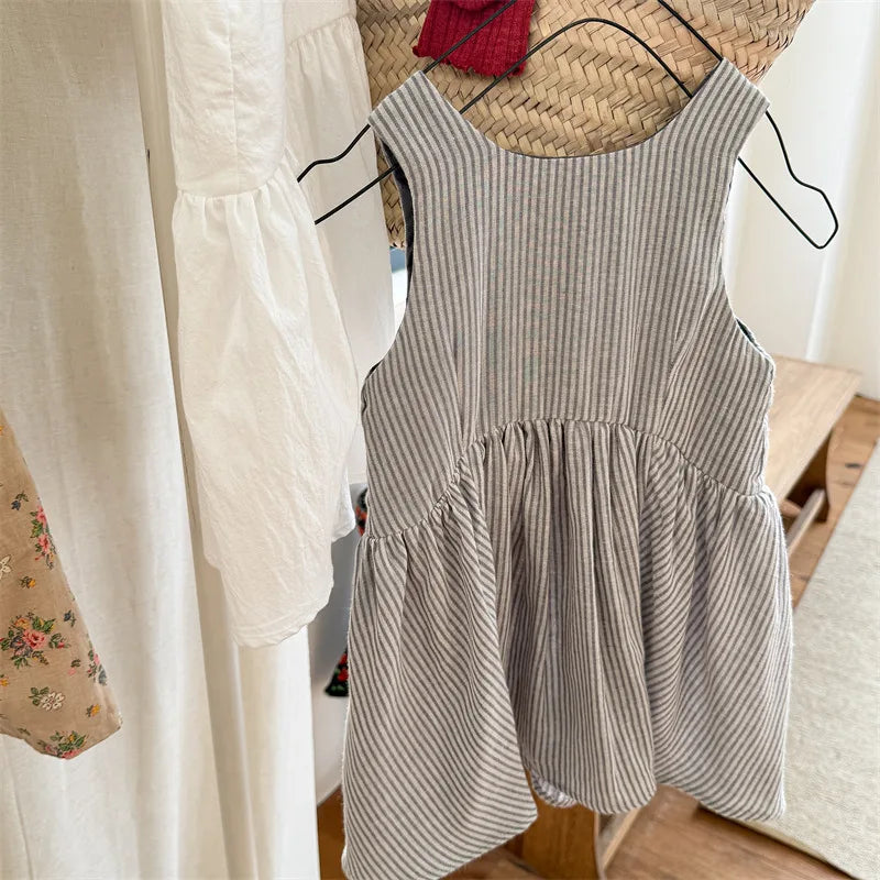 Striped Sleeveless Sling Dress