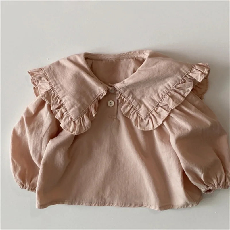 Lapel Ruffled Collar Blouse