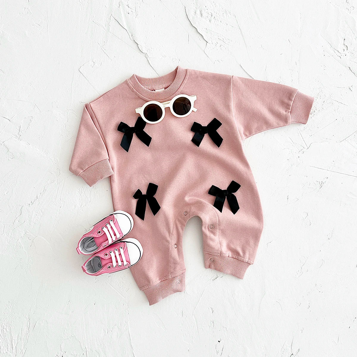Black Bow Cotton Jumpsuit