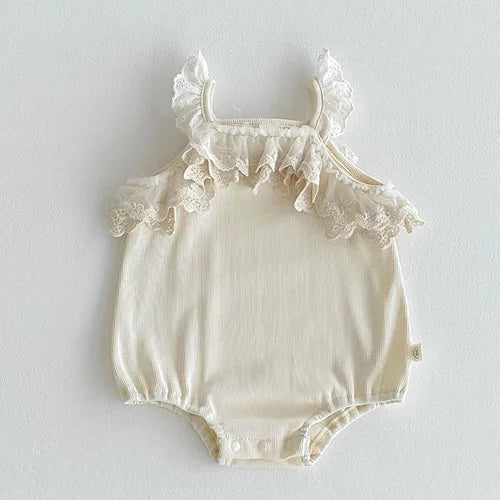 Sleeveless Lace Splicing Romper