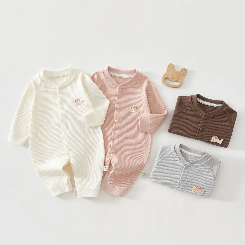 Dog Patch Ribbed Cotton Jumpsuit