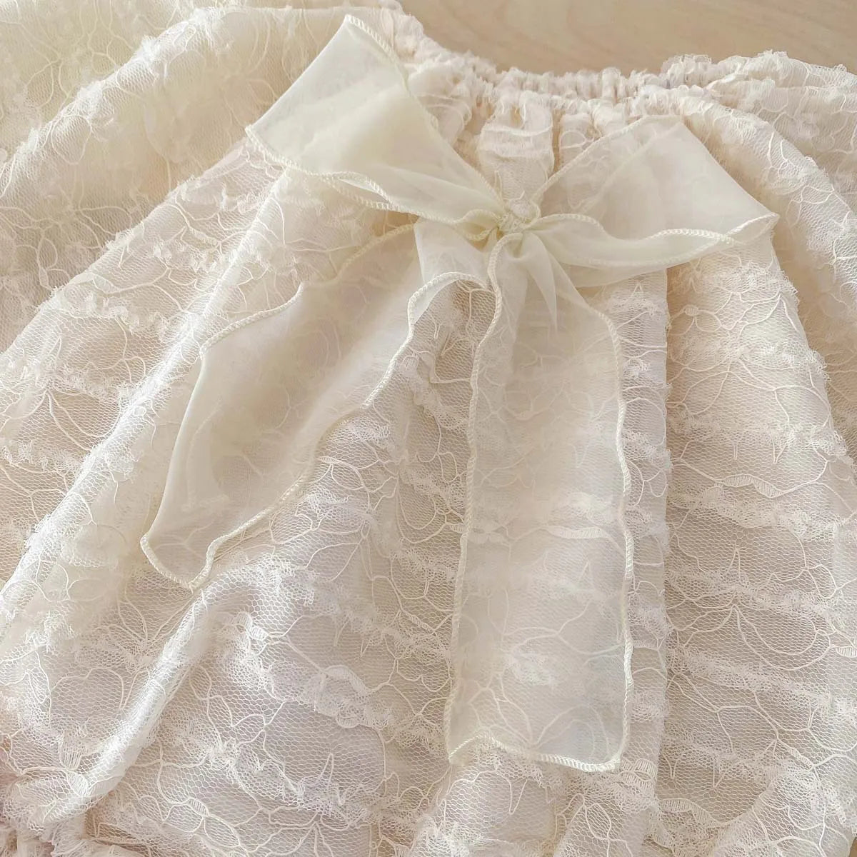 Big Bow Decorated Puff Sleeve Romper