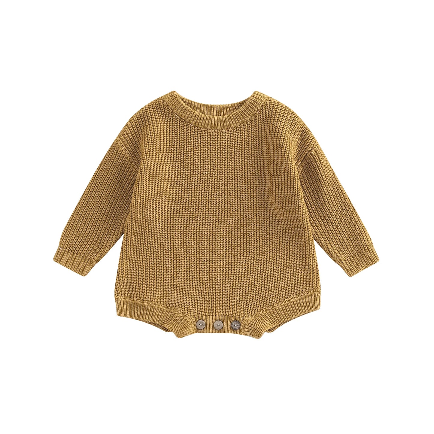 Solid Colour Warm Knit Romper