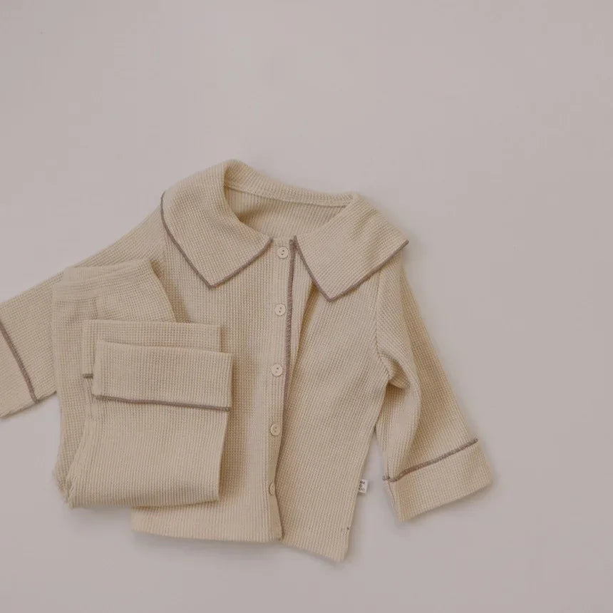 Unisex Waffle Collared Set