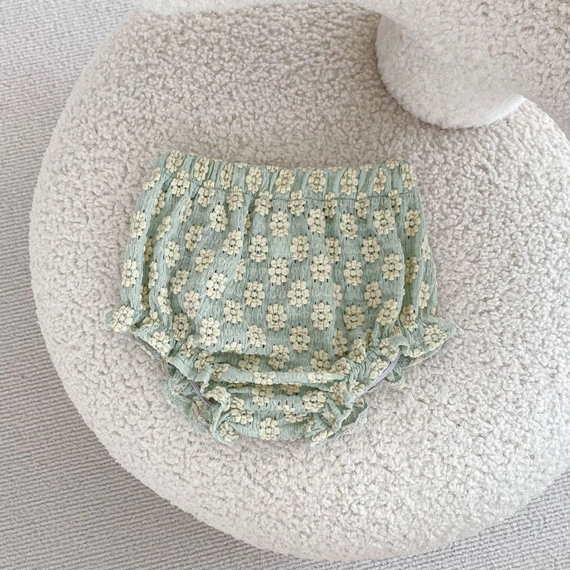 Green Floral Jacquard Knit Set