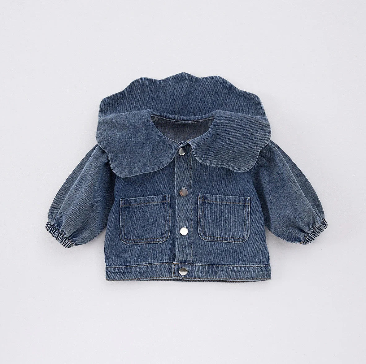 Girls Denim Collared Top