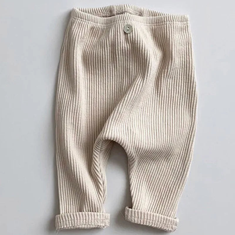 Cotton Elastic Solid Color Pants