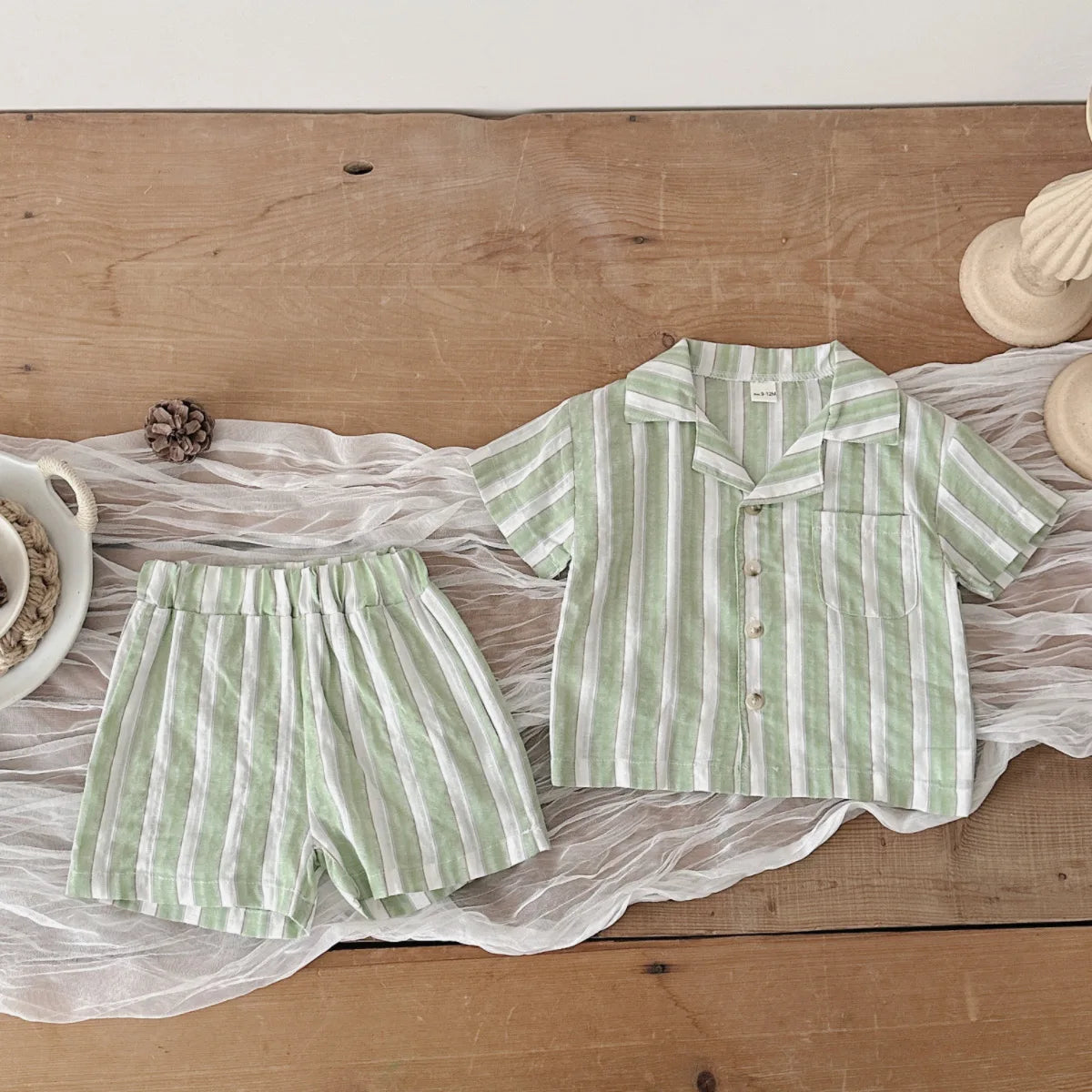 Striped Button Down Set