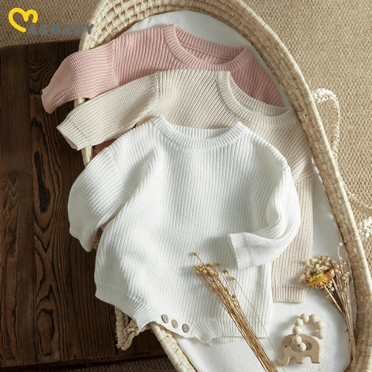 Solid Colour Warm Knit Romper