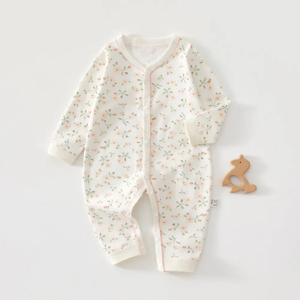 Charming Floral Print Cotton Jumpsuit