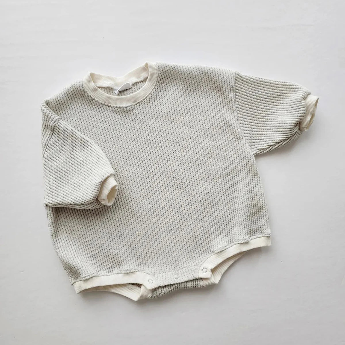 Cotton Waffle Knit Oversized Romper