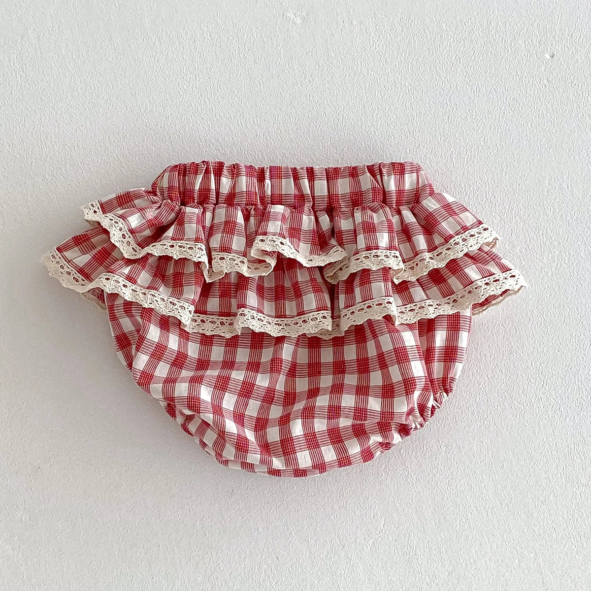 Plaid Ruffled Lace Bloomer