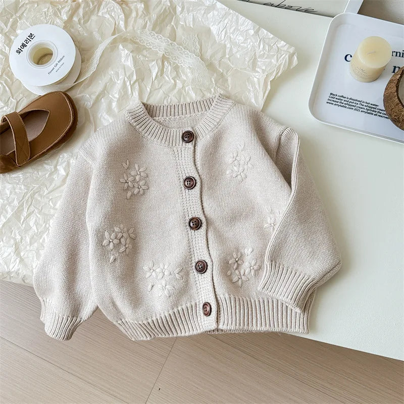Brown Floral Knit Cardigan and Dress