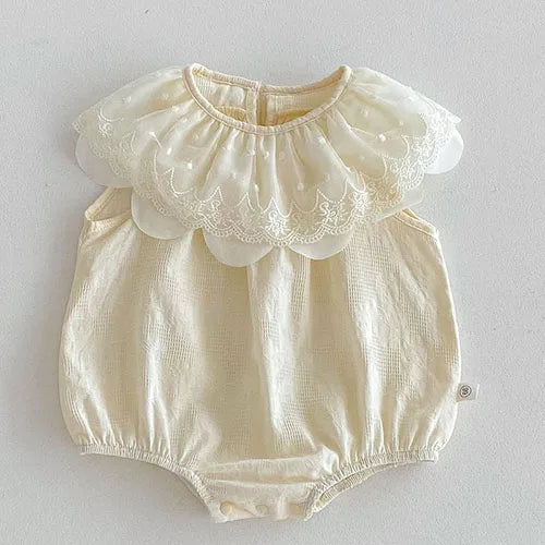 Sleeveless Lace Splicing Romper